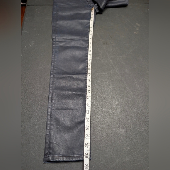 AG Adriano Goldschmied Dark Blue Coated Faux Leather Skinny Leg Jeans Size 27 - Picture 8 of 10